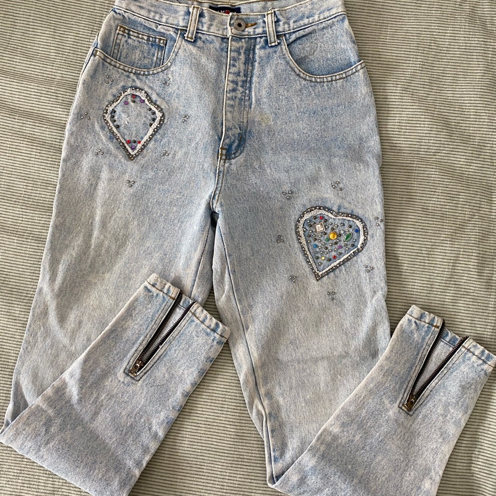 High Waisted Vintage Acid Wash Jeans
